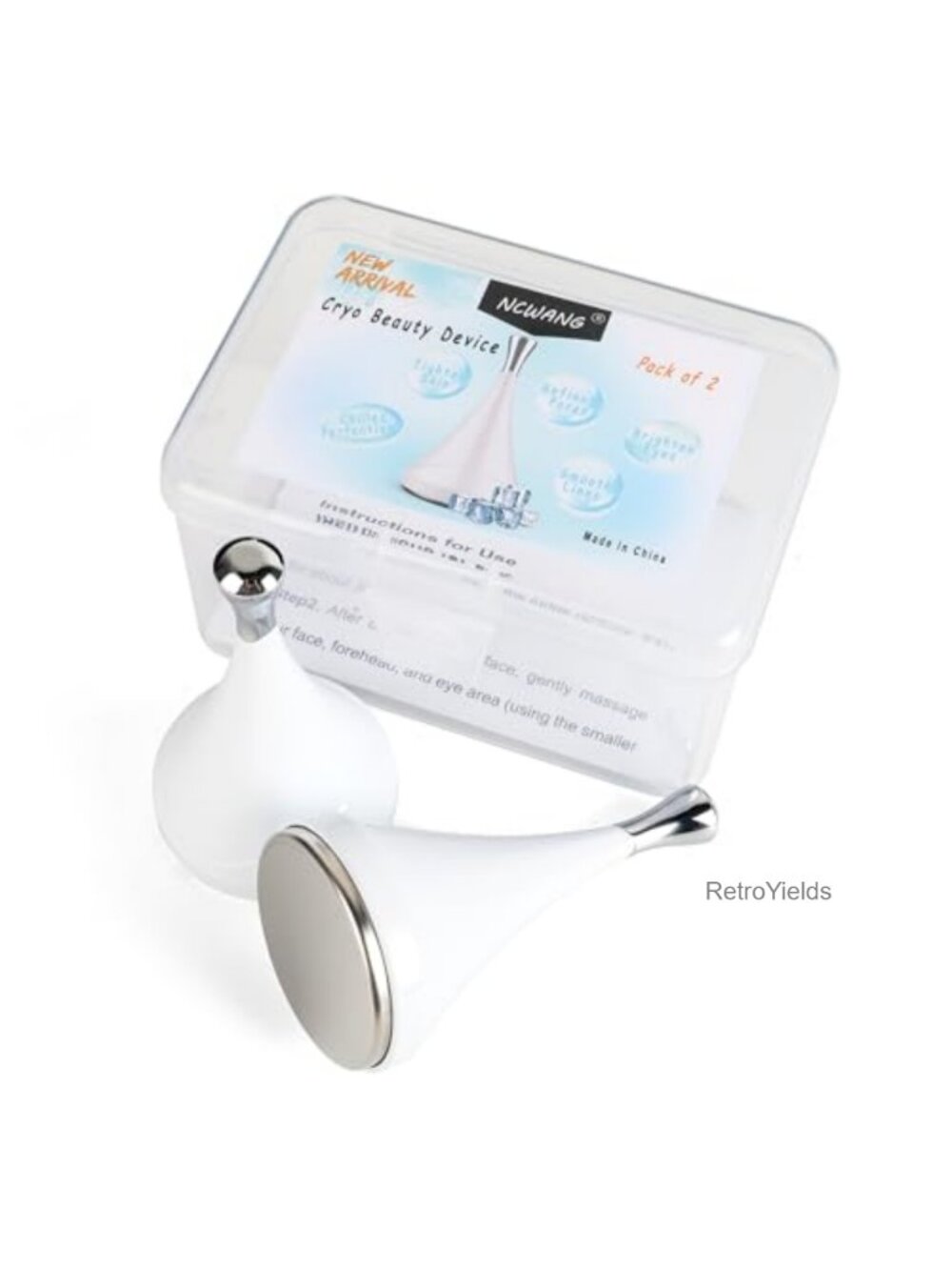 Ice Globes Facial Rollers for Face Eyes Neck Set of 2 with Storage Box